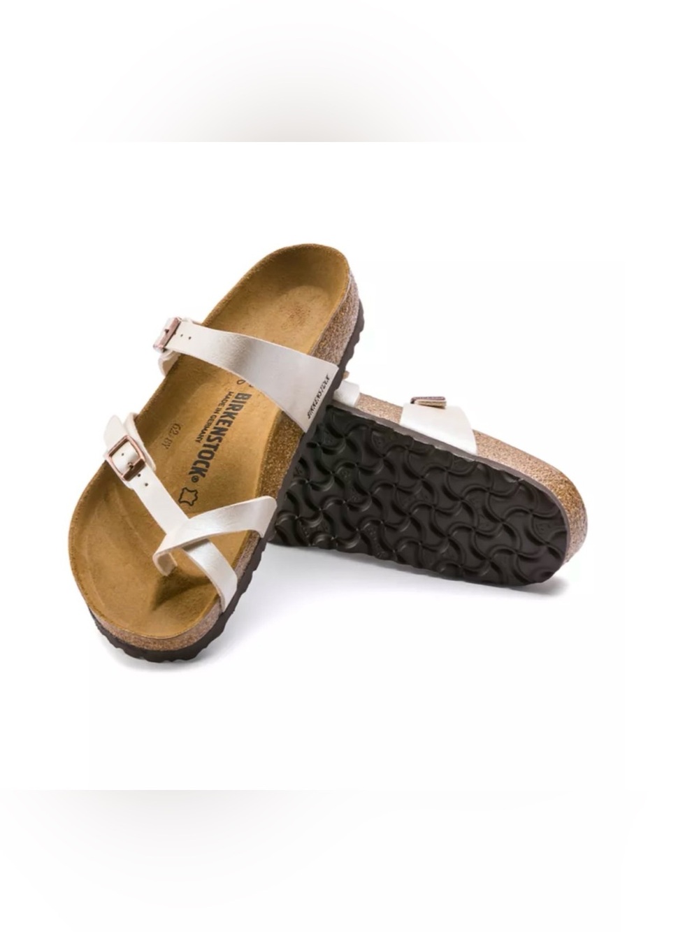 Birkenstock Women’s Mayari Graceful Pearl White w/ Shimmer Sandals